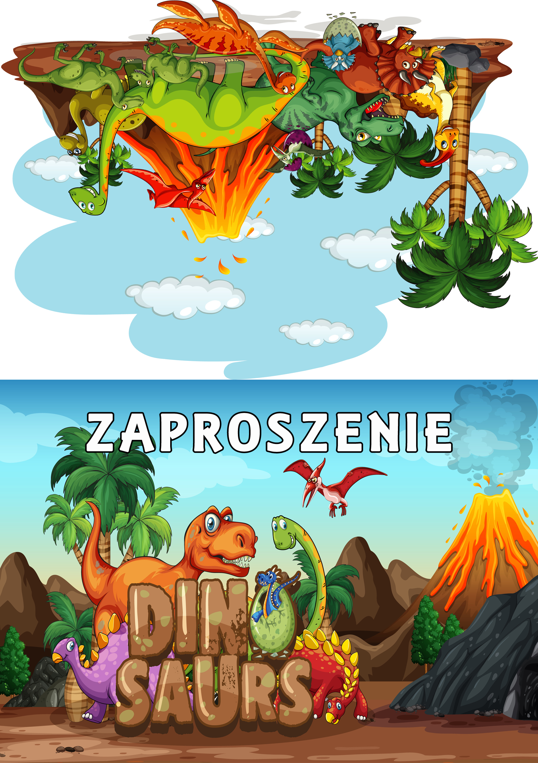 Zaproszenia na urodziny dla dzieci urodzinowe dinozaury