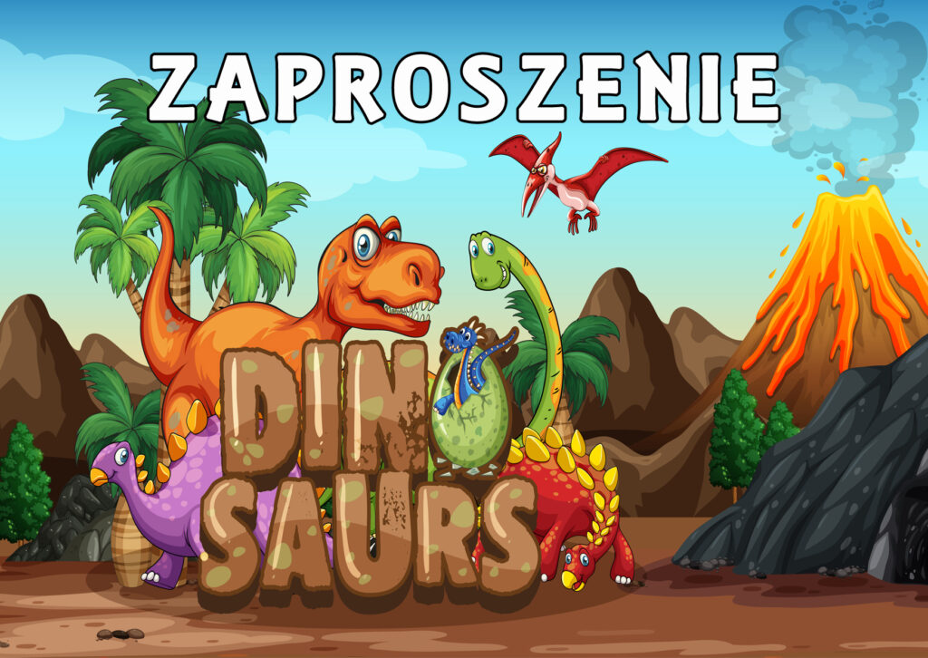 Zaproszenia na urodziny dla dzieci urodzinowe dinozaury