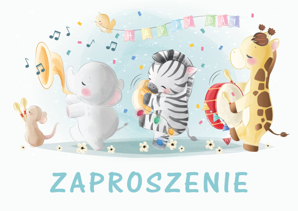 Zaproszenia na urodziny dla dzieci urodzinowe zwierzątka