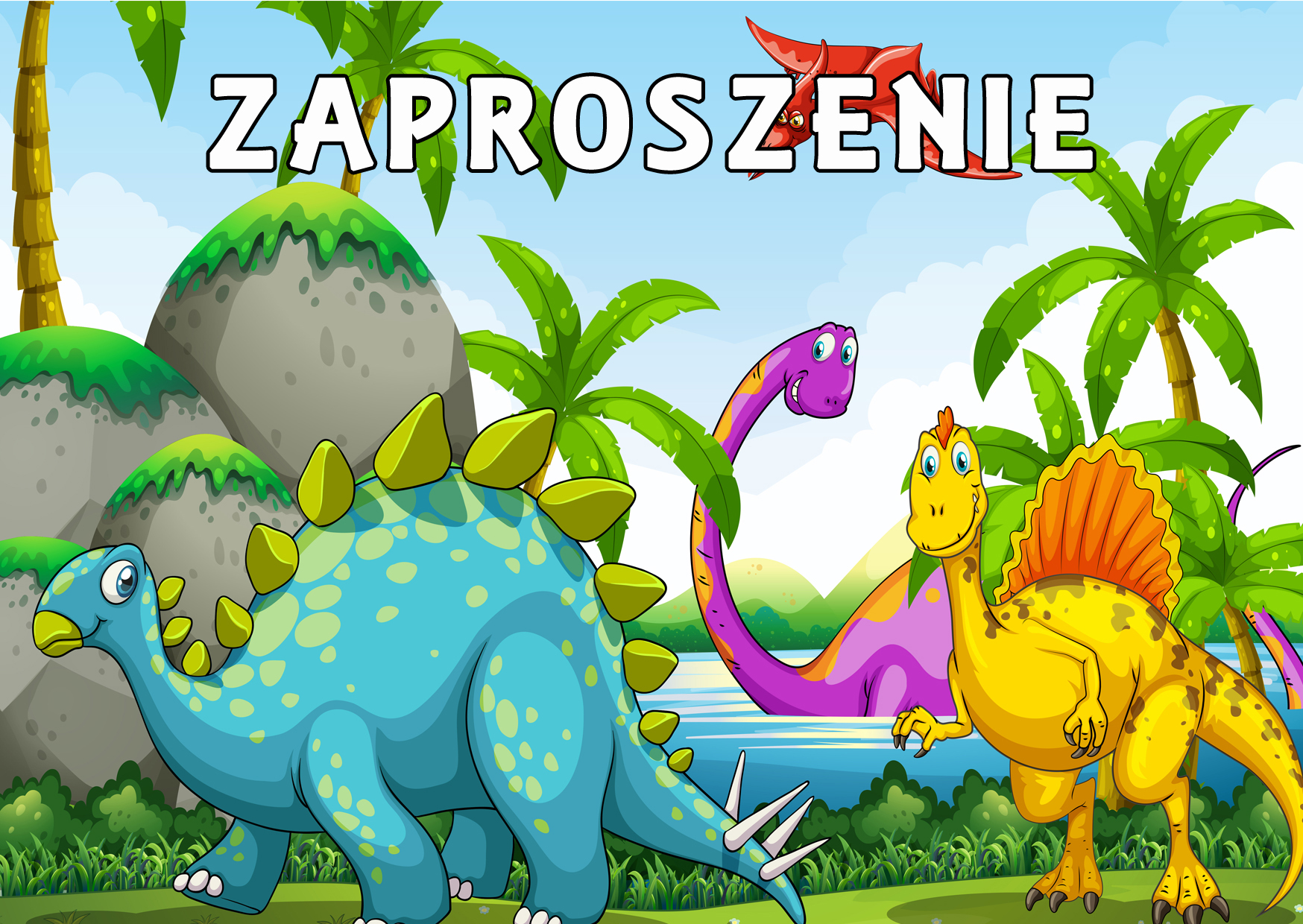 Zaproszenia na urodziny dla dzieci urodzinowe dinozaury
