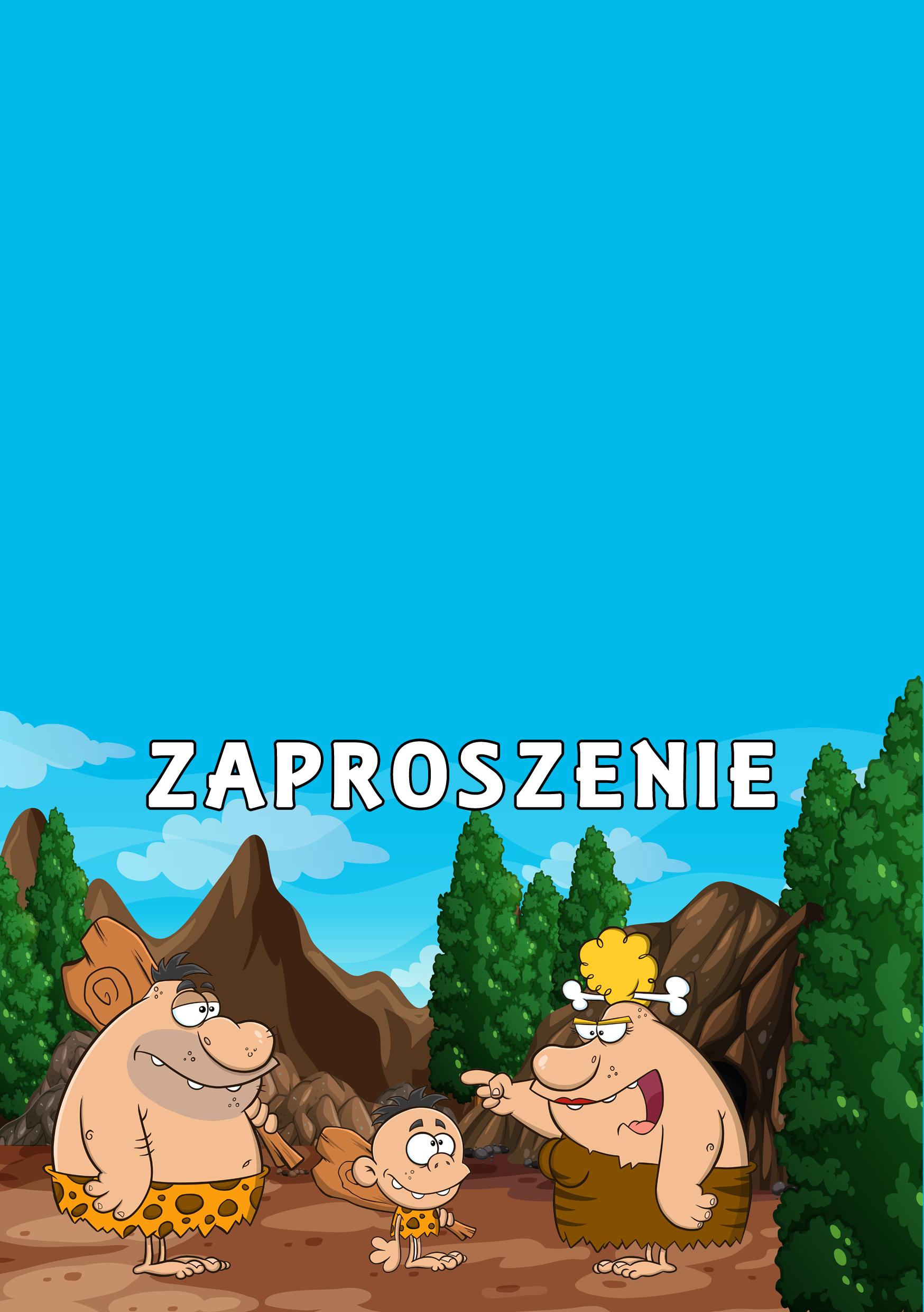 Zaproszenia na urodziny dla dzieci urodzinowe jaskiniowcy