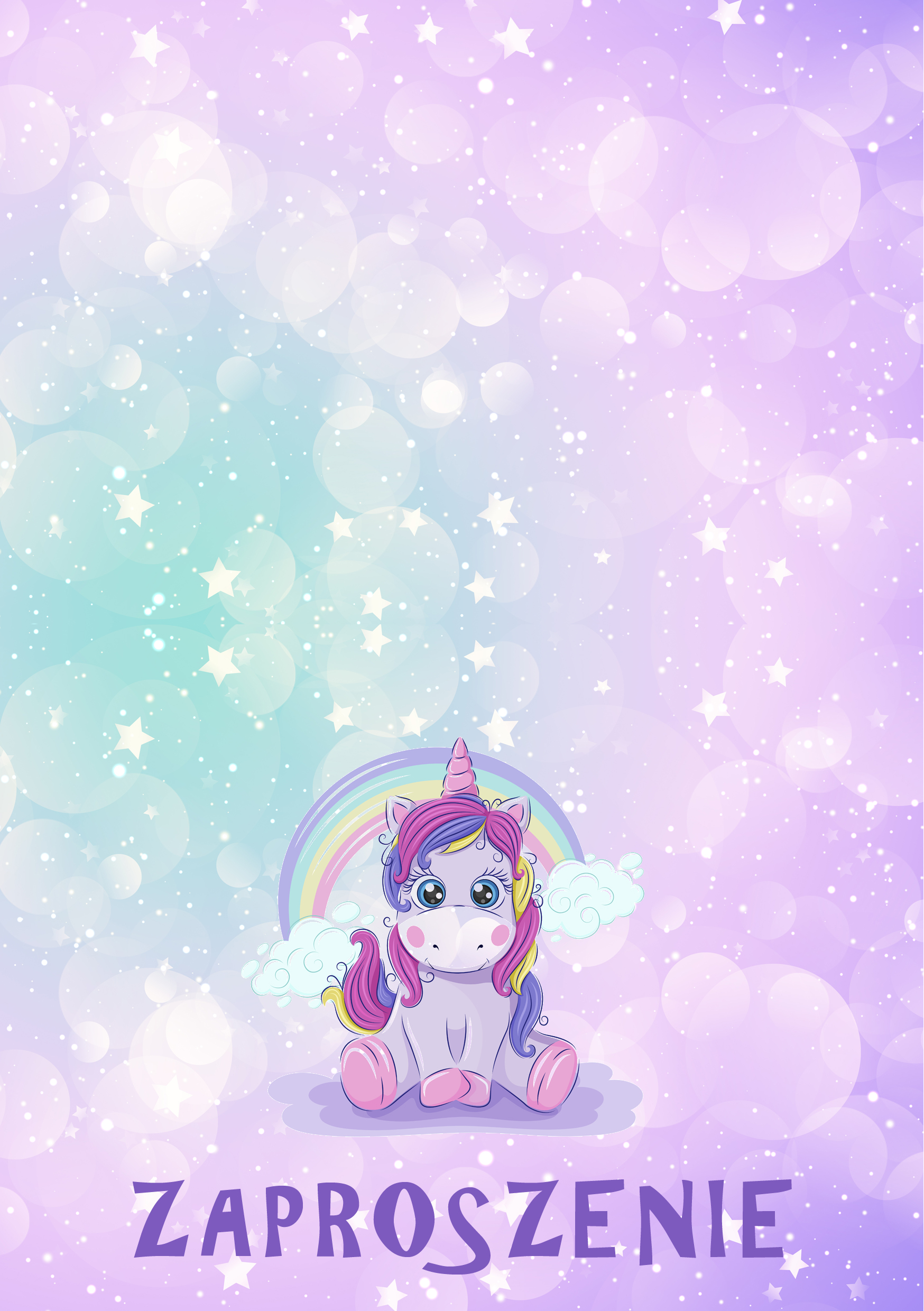 Zaproszenia na urodziny dla dzieci urodzinowe jednorożec unicorn