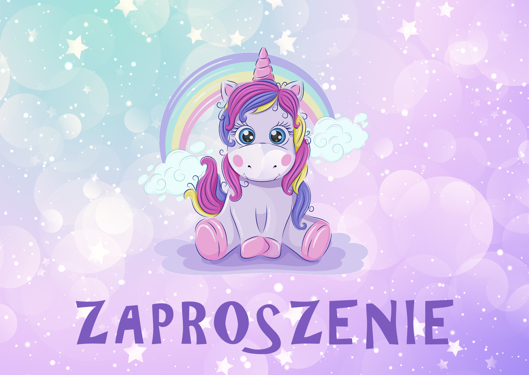 Zaproszenia na urodziny dla dzieci urodzinowe jednorożec unicorn