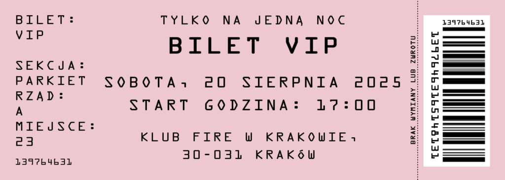 Zaproszenia na urodziny 18 20 30 40 50 60 bilet vip personalizowany 24 szt
