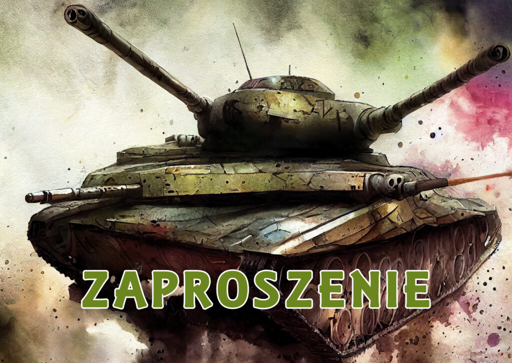 Zaproszenia na urodziny dla dzieci urodzinowe czołg żołnierze