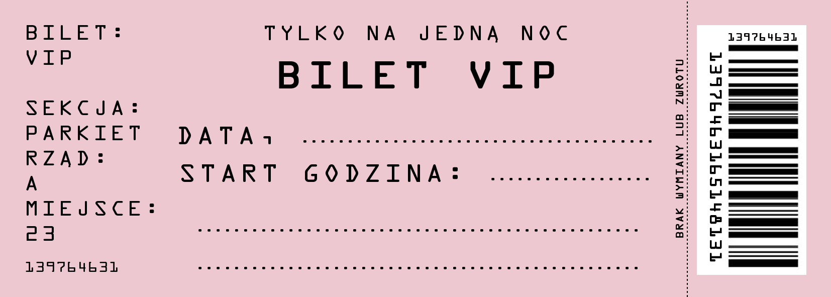 Zaproszenia na urodziny 18 20 30 40 50 60 bilet vip 24 szt