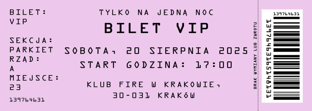Zaproszenia na urodziny 18 20 30 40 50 60 bilet vip personalizowany 24 szt