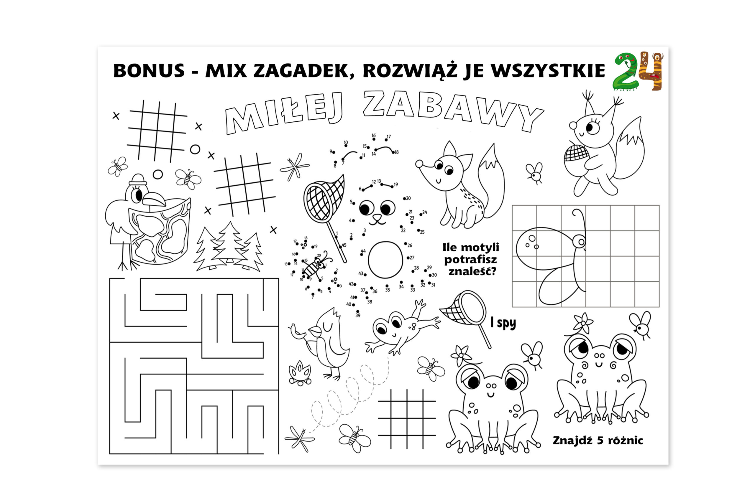 Zadania i kolorowanki łamigłówki zagadki dla dzieci