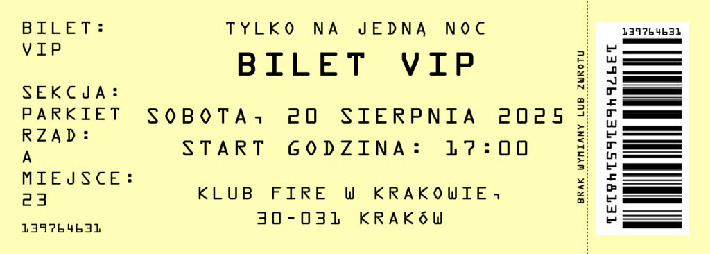Zaproszenia na urodziny 18 20 30 40 50 60 bilet vip personalizowany 24 szt