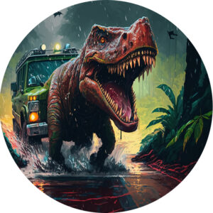Naklejki 4 cm dla dzieci dinozaury trex