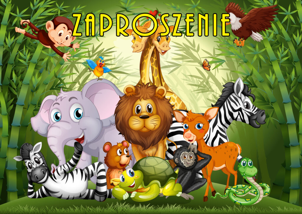 Zaproszenia na urodziny dla dzieci urodzinowe zwierzątka