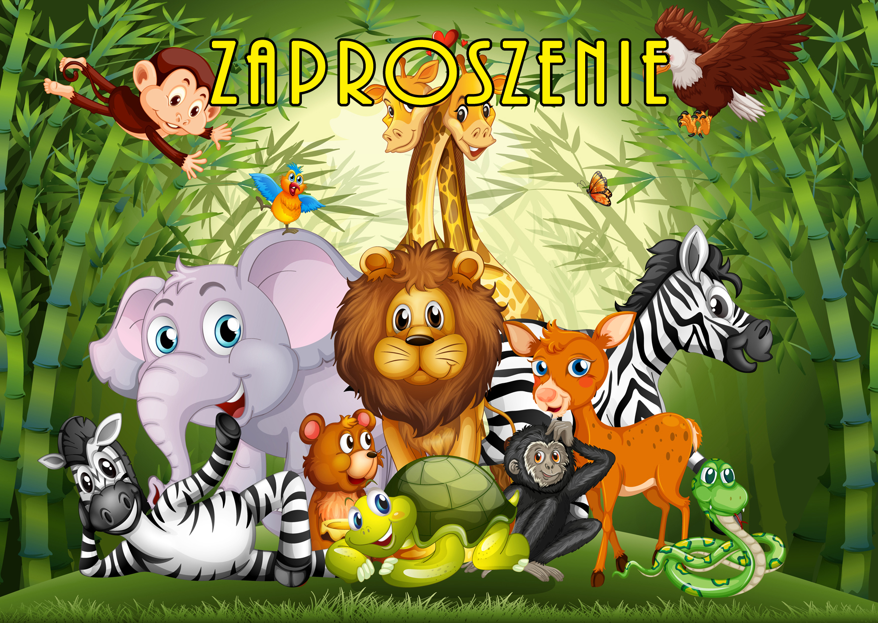 Zaproszenia na urodziny dla dzieci urodzinowe zwierzątka