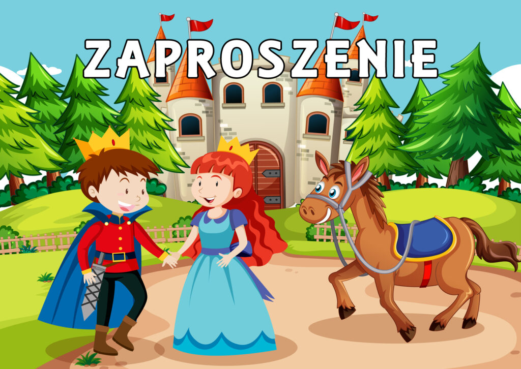 Zaproszenia na urodziny dla dzieci urodzinowe księżniczka zamek