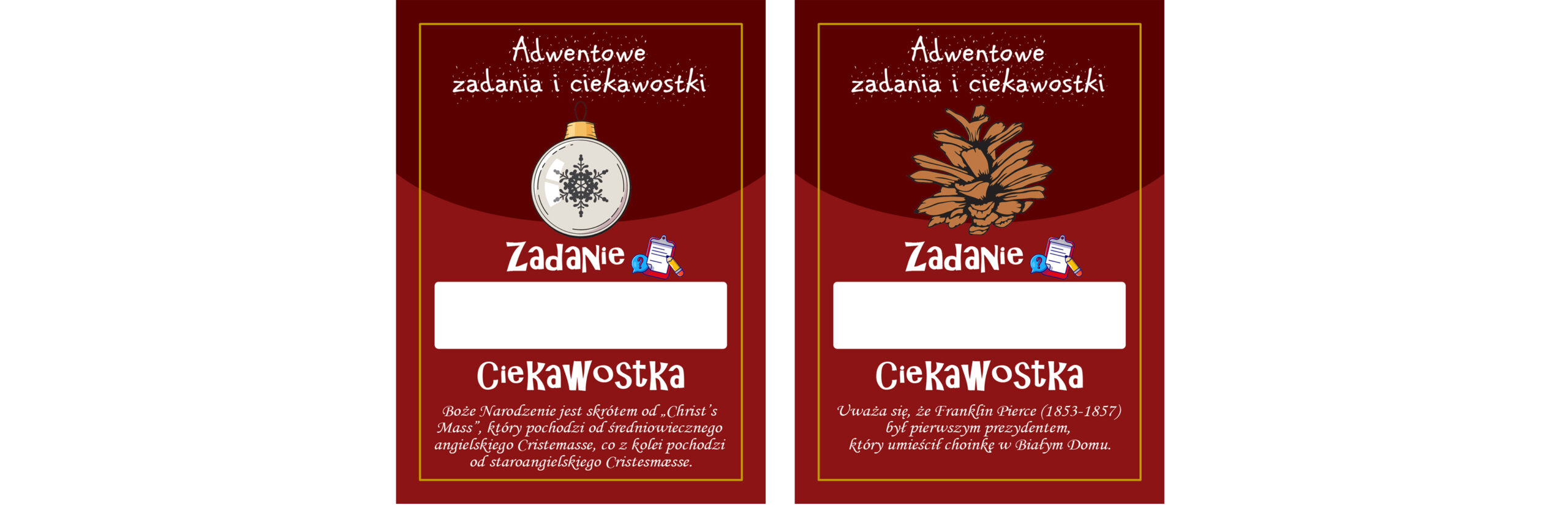 Kalendarz Adwentowy Zadania i Ciekawostki 34 karty