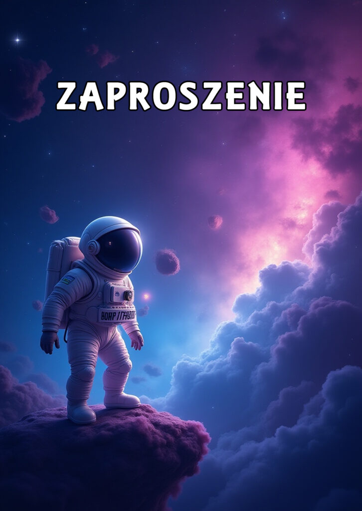 Zaproszenia na urodziny dla dzieci urodzinowe kosmos kosmonauta planety