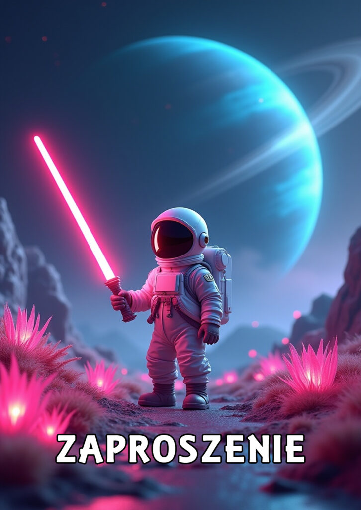 Zaproszenia na urodziny dla dzieci urodzinowe kosmos kosmonauta planety