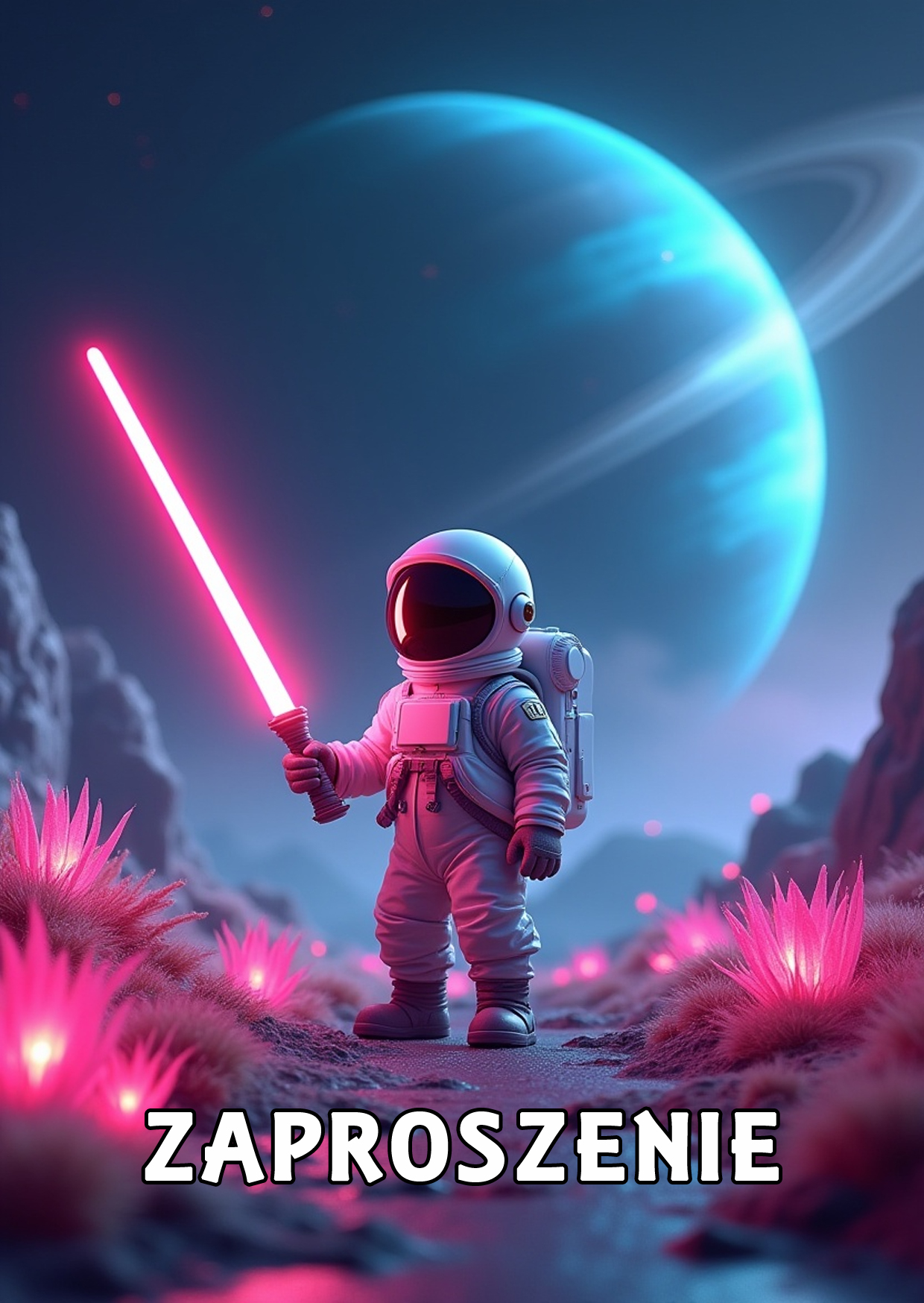Zaproszenia na urodziny dla dzieci urodzinowe kosmos kosmonauta planety