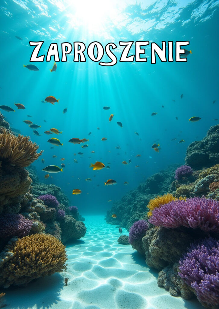 Zaproszenia na urodziny dla dzieci urodzinowe zwierzątka ryby ocean