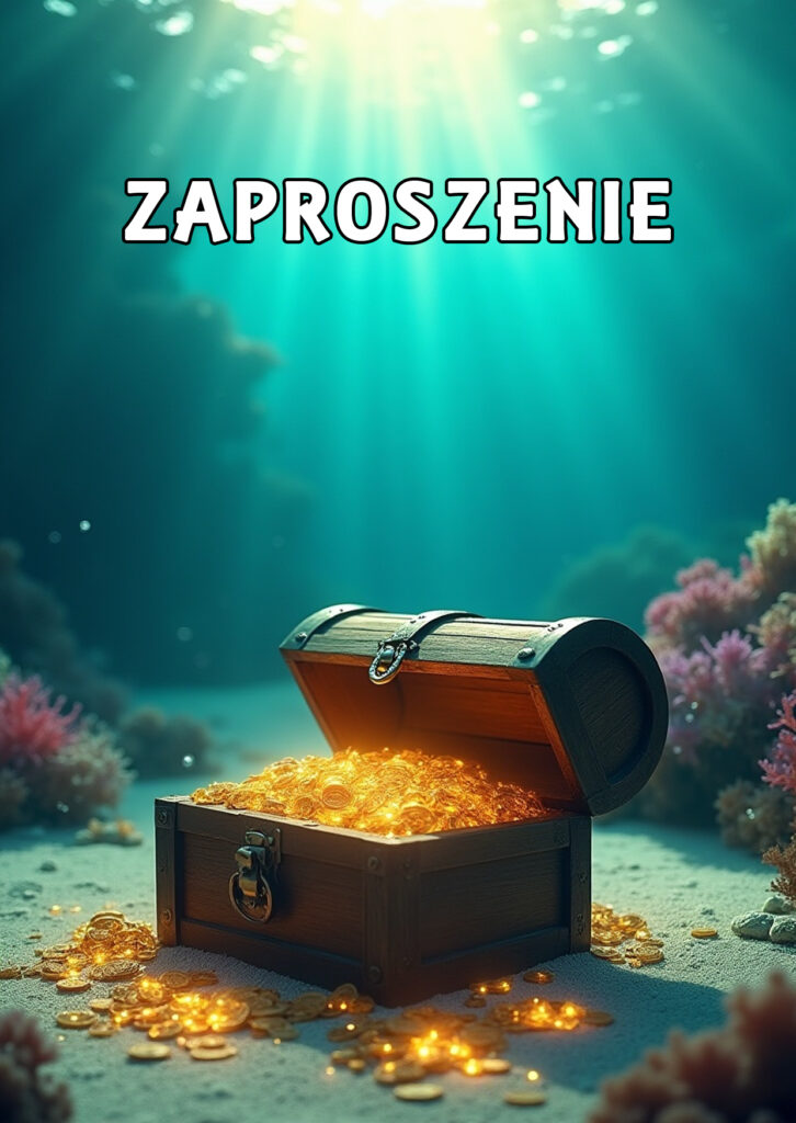 Zaproszenia na urodziny dla dzieci urodzinowe ryby ocean skarb
