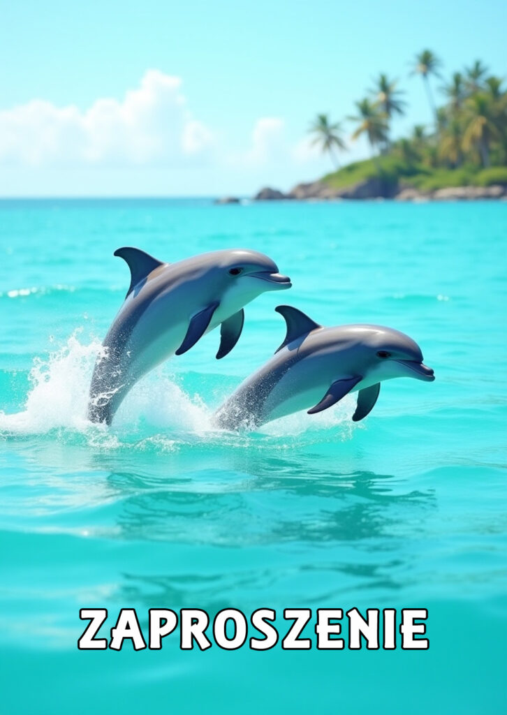 Zaproszenia na urodziny dla dzieci urodzinowe ryby ocean delfiny