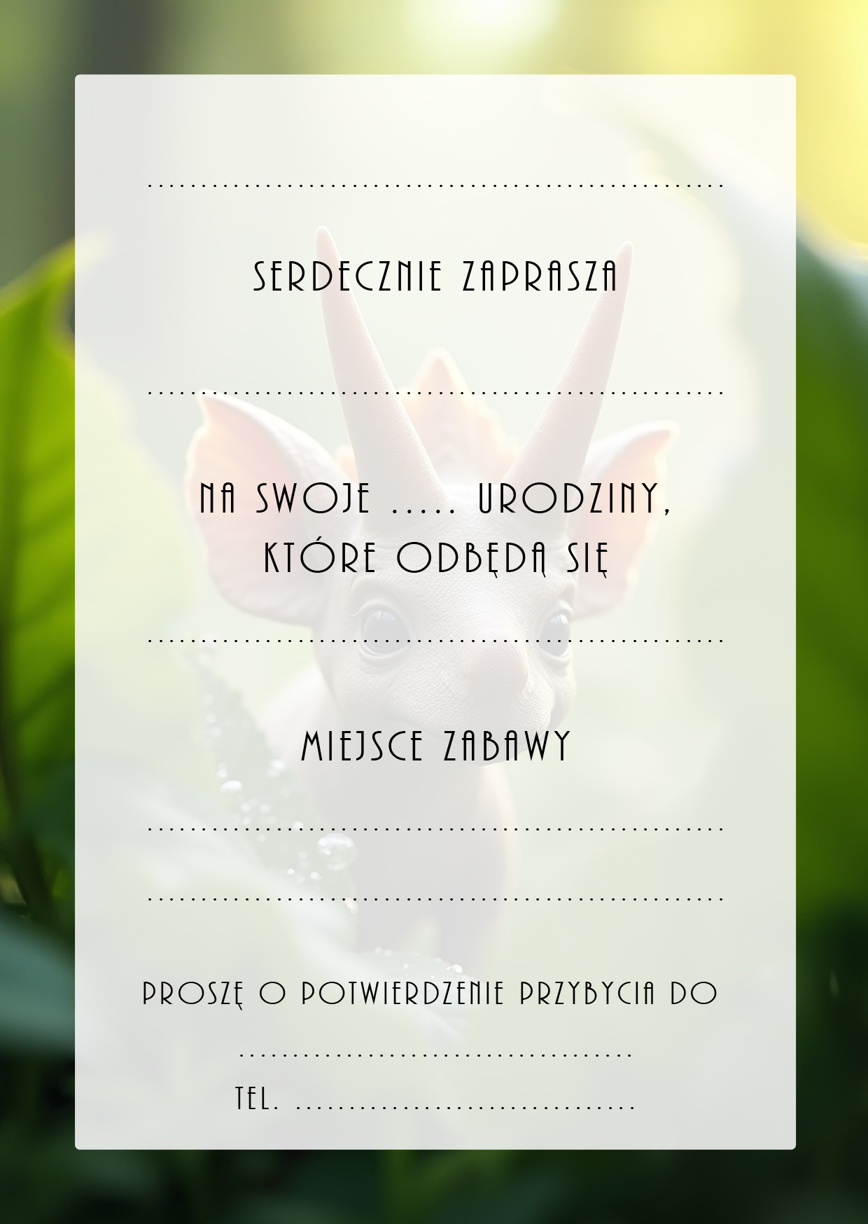 Zaproszenia na urodziny dla dzieci urodzinowe dinozaury