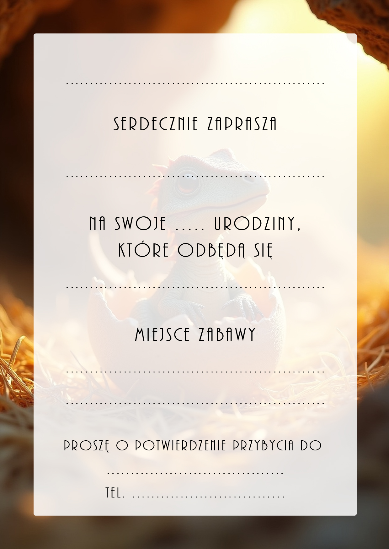 Zaproszenia na urodziny dla dzieci urodzinowe dinozaury