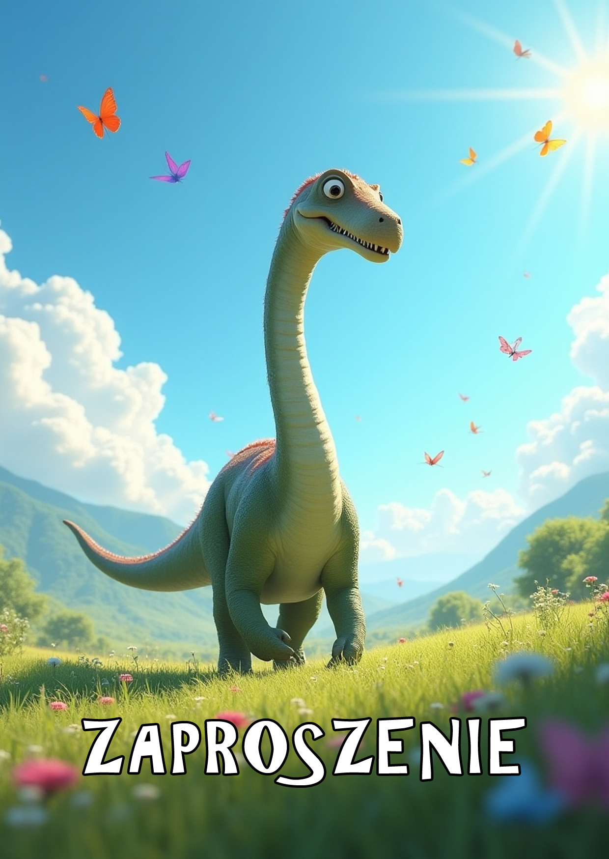 Zaproszenia na urodziny dla dzieci urodzinowe dinozaury